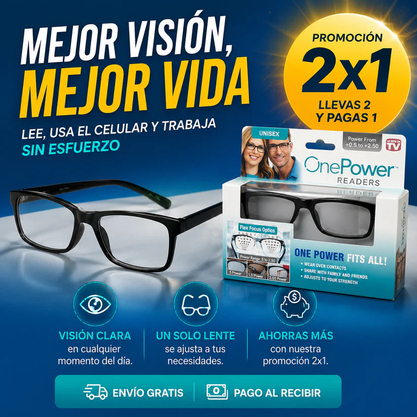 OnePower Pro™ - Enfoque automático instantáneo para leer y ver de lejos sin preocupación