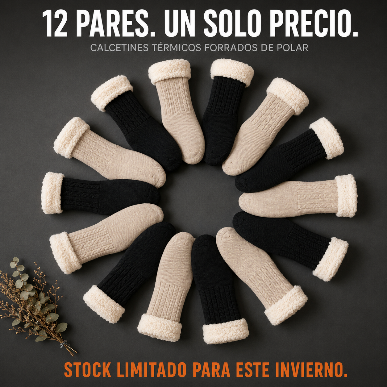 Calcetines Gruesos para Invierno❄️ | Pack x12 Pares