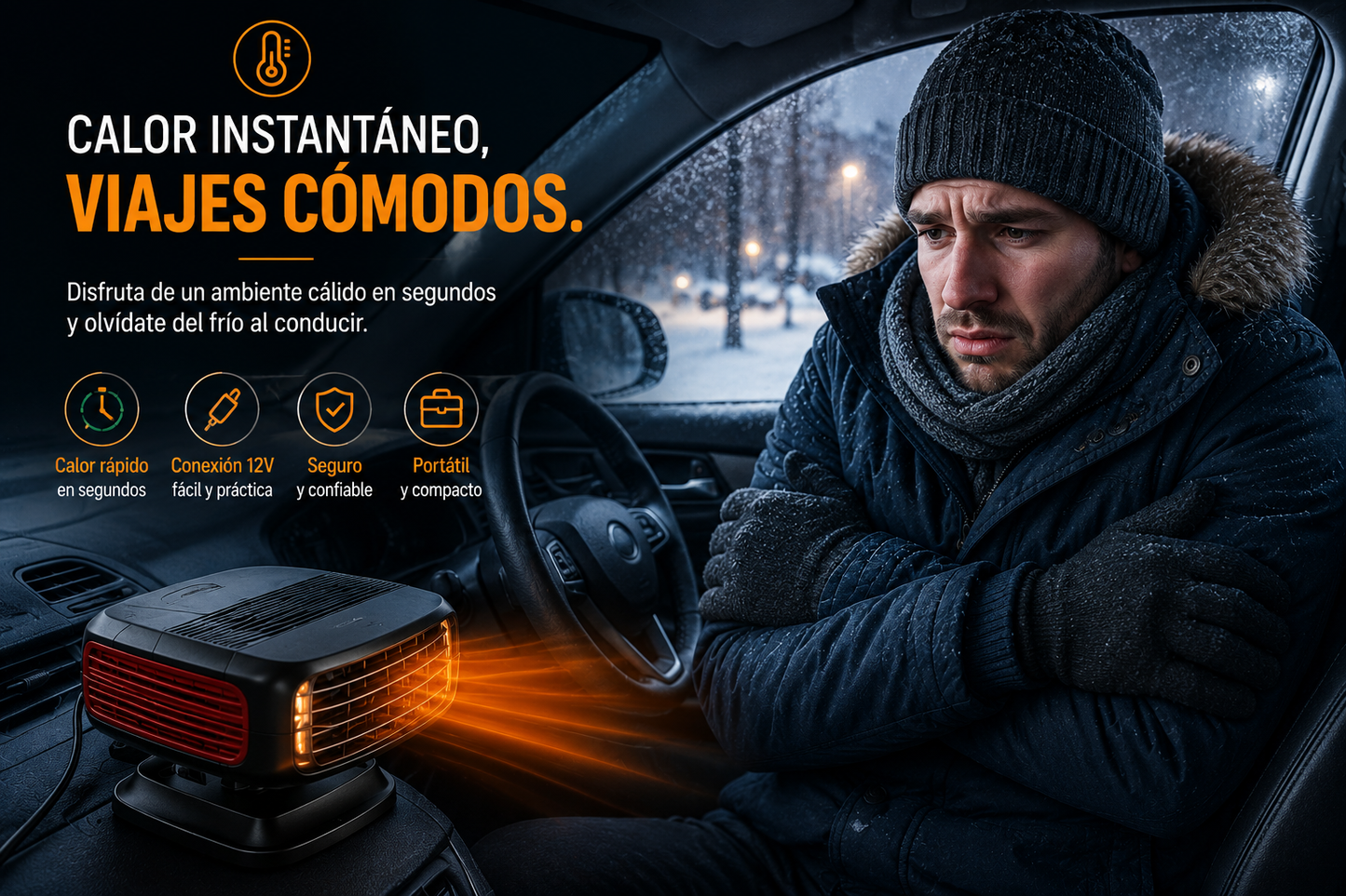 AutoHeat Pro - Climatizador portatil para auto