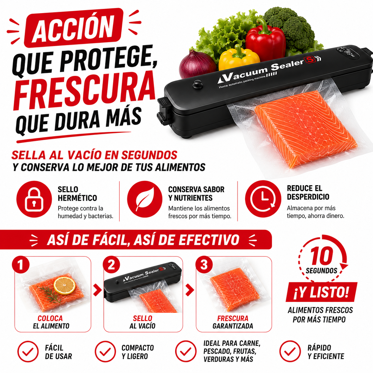 VacuumSealer Pro™ - Sella tus alimentos al vacio