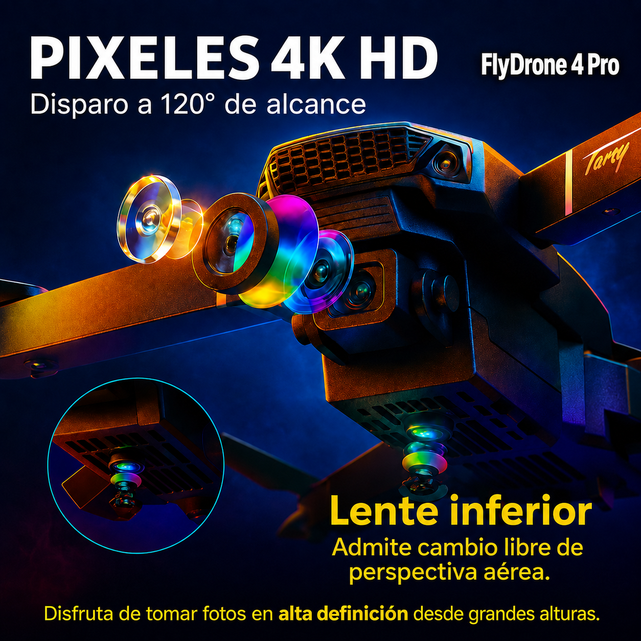 FlyDrone 4 Pro - Dron Con Camara 4k + Ebook de Regalo