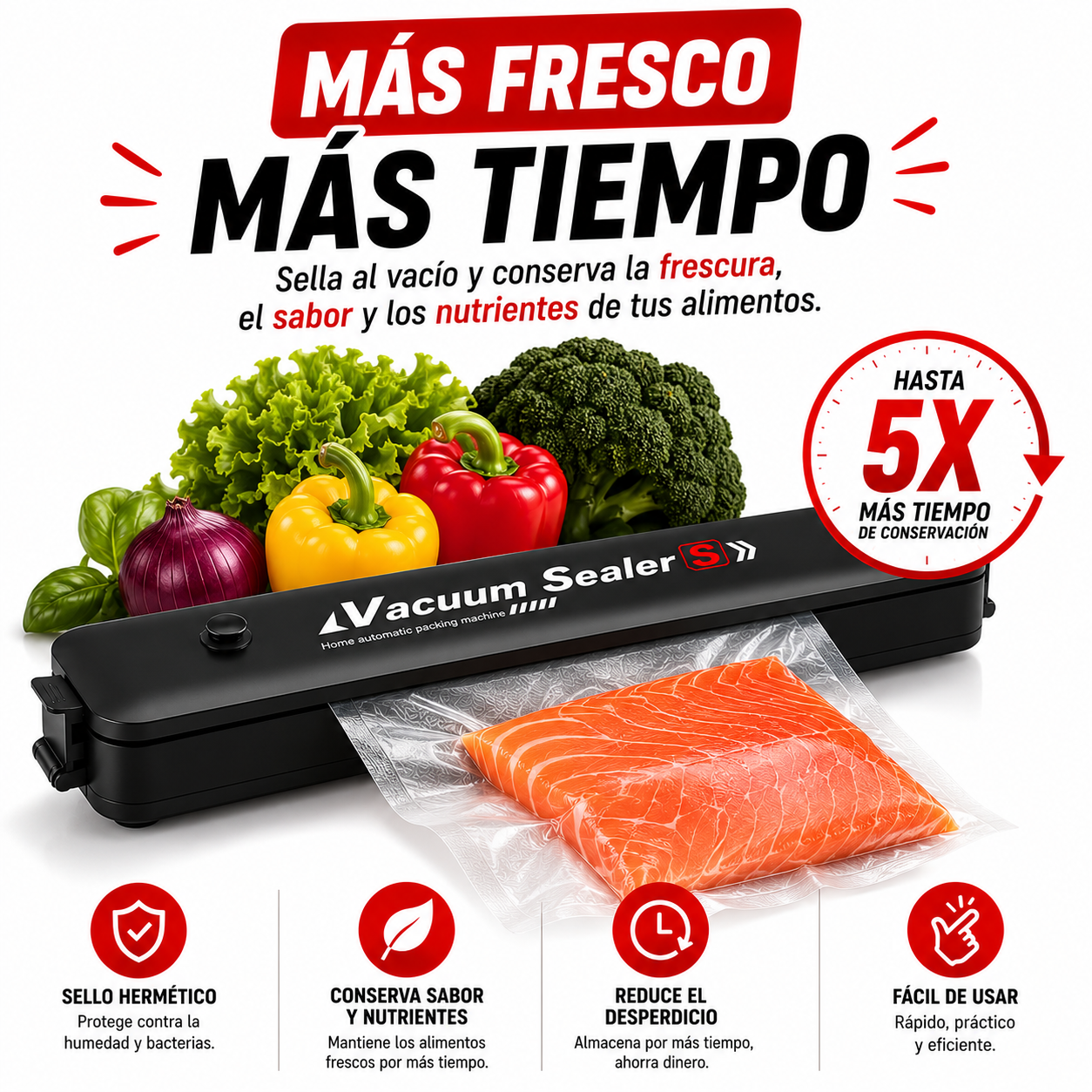 VacuumSealer Pro™ - Sella tus alimentos al vacio