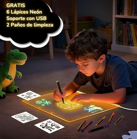 PIZARRA MÁGICA NEONART PRO  + KIT LAPICES