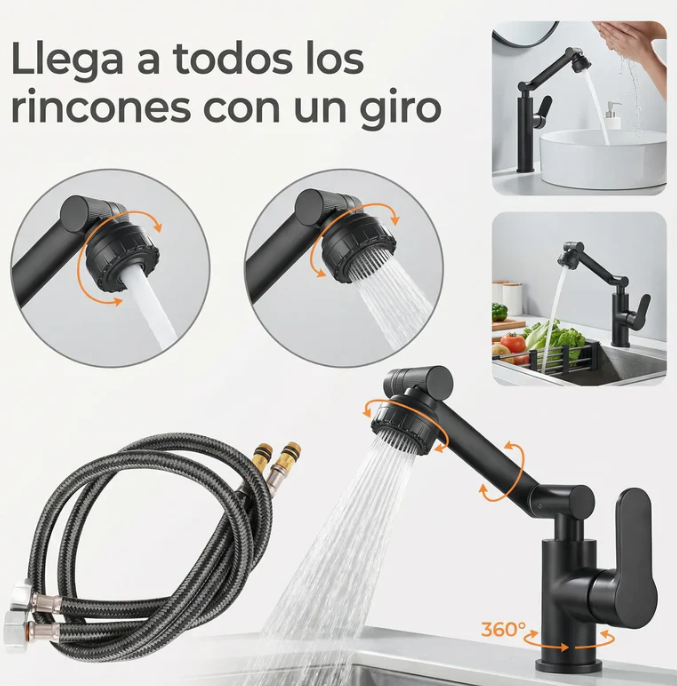 AquaFlex 360° - Grifo con Rotación 360 Multifuncional