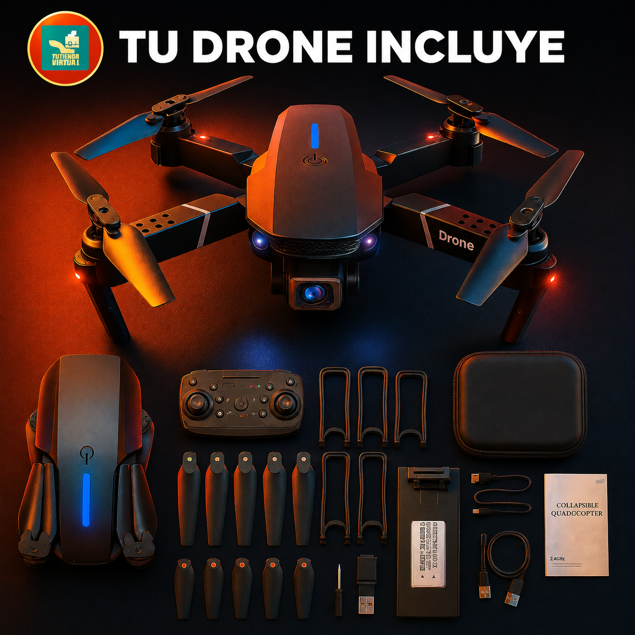 FlyDrone 4 Pro - Dron Con Camara 4k + Ebook de Regalo