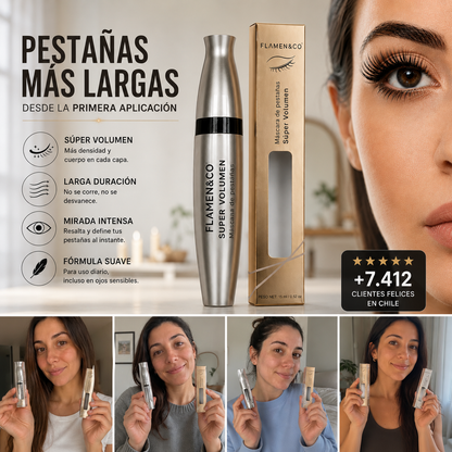 Máscara de pestaña Flamen&Co®  - Volumen real desde la primera pasada