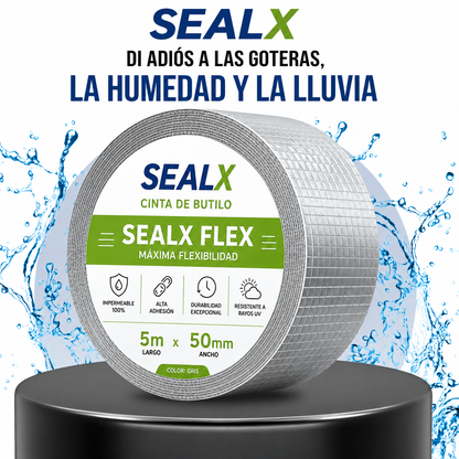 SealX - Cinta Tapa Gotera De Butilo 10cm X 5mts