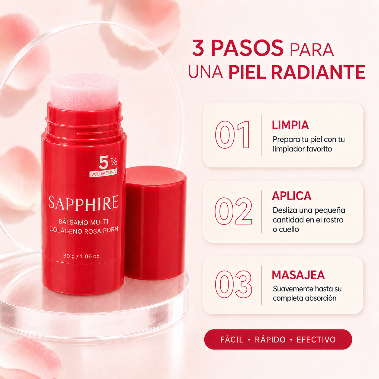 SAPPHIRE - Sérum Facial Hidratante PDRN y Colágeno