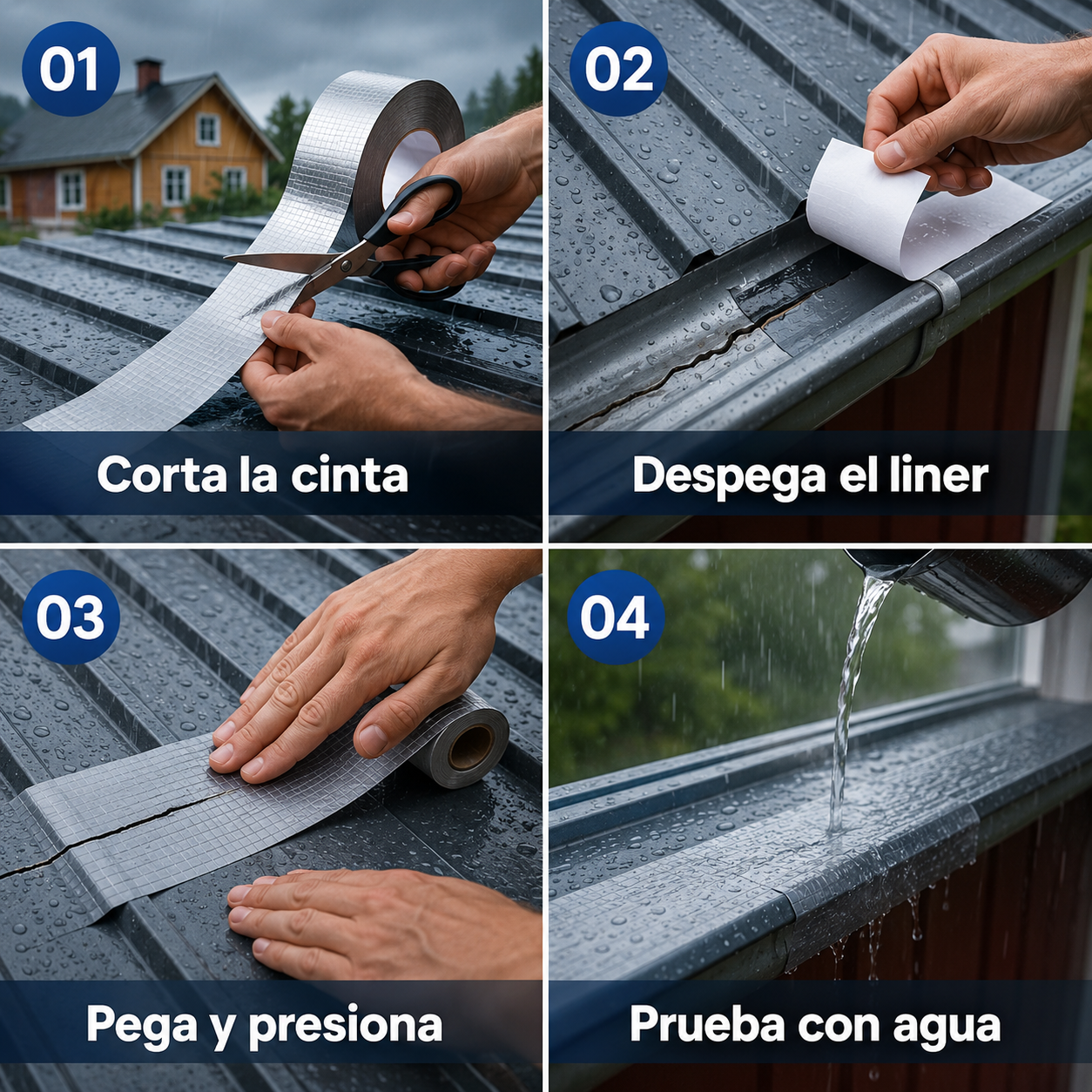 SealX - Cinta Tapa Gotera De Butilo 10cm X 5mts